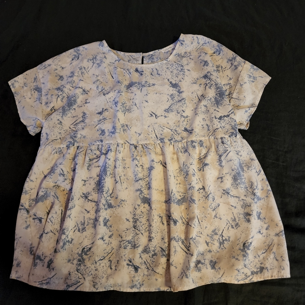 3/$30 Xl boutique top cotton bleu